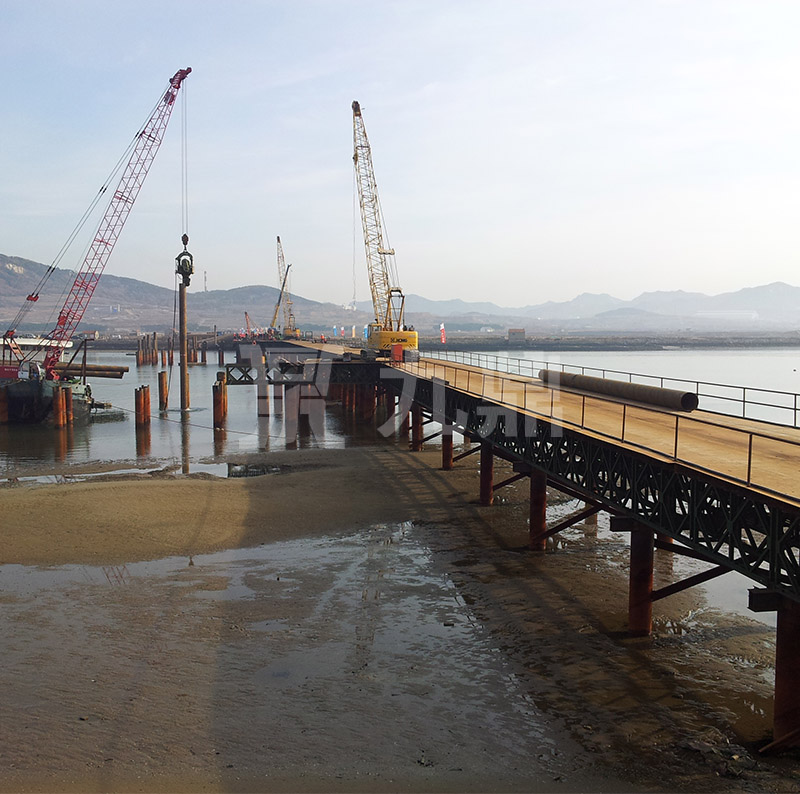 有加強(qiáng)弦桿的橋梁拼裝